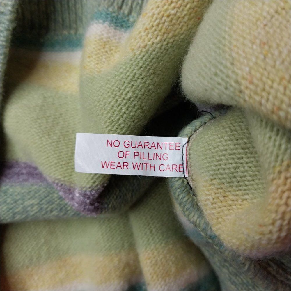 Monte Carlo Mens Striped Sweater Size 42 Green Wool Blend Casual Preppy - Picture 9 of 10